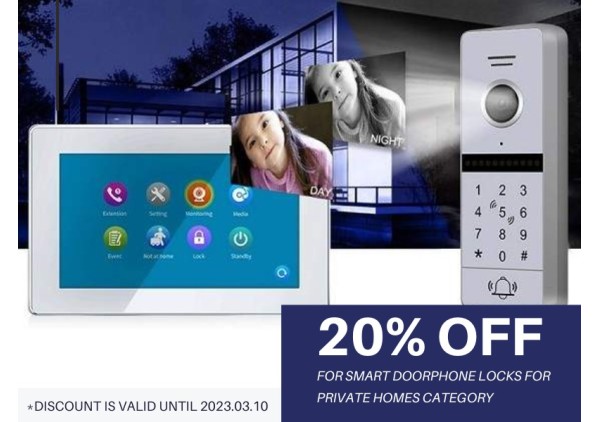 20% DISCOUNT FOR SMART DOORPHONE LOCKS FOR PRIVATE HOMES 